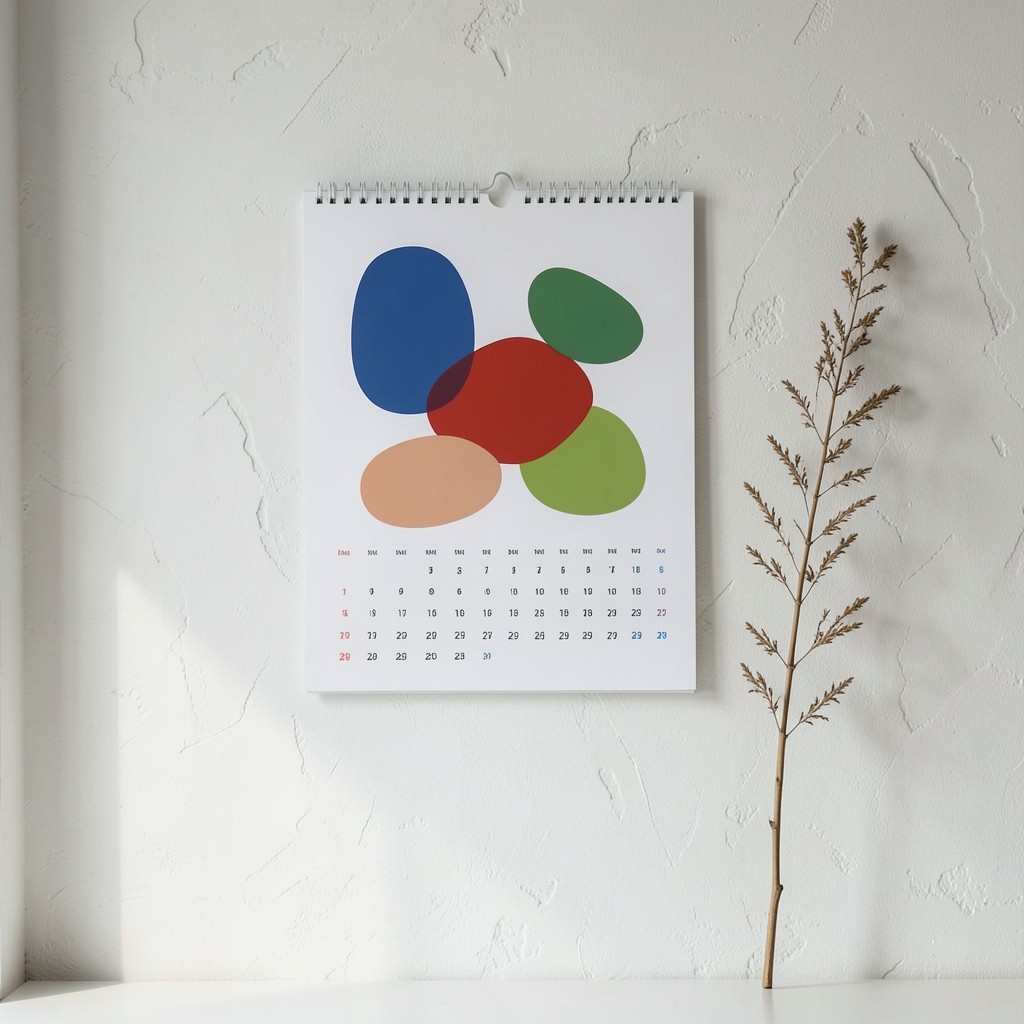 Wall calendar marked with campaign windows and reporting periods
