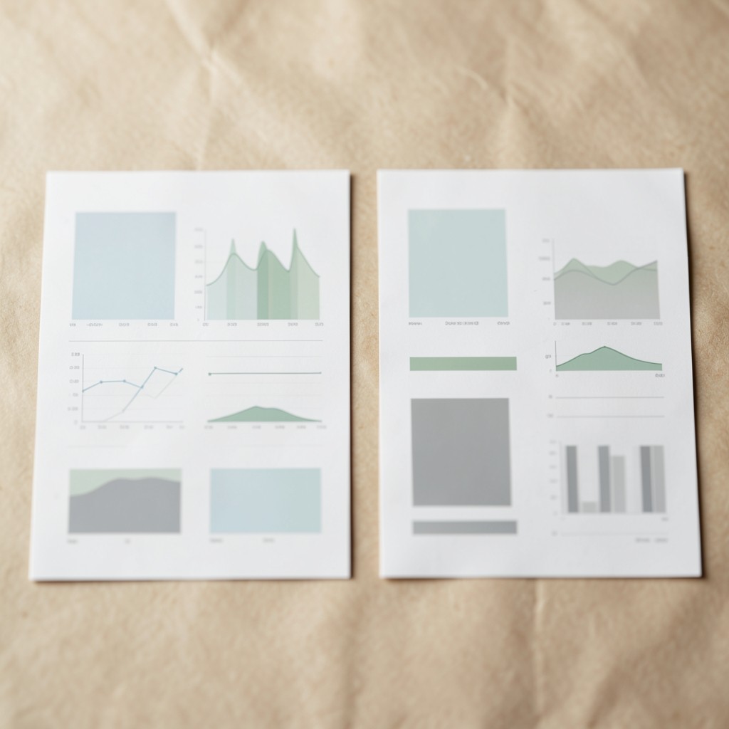 Side-by-side comparison sheets of social brand activity